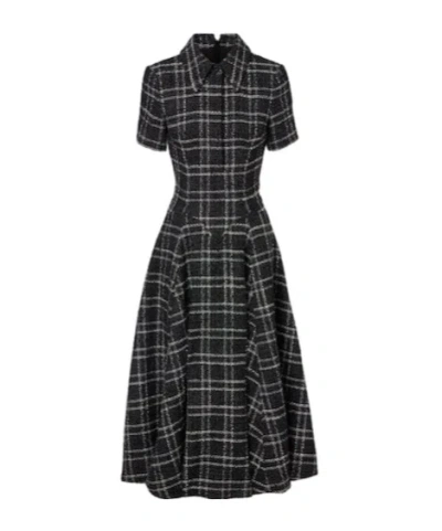 Emilia Wickstead Jody Checked Midi Dress In Black