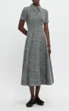 Emilia Wickstead Jody Collared Bouclé Tweed Midi Dress In Black