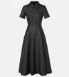 Emilia Wickstead Jody Houndstooth Wool-blend Midi Dress In Black
