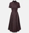 Emilia Wickstead Jody Houndstooth Wool-blend Midi Dress In Brown