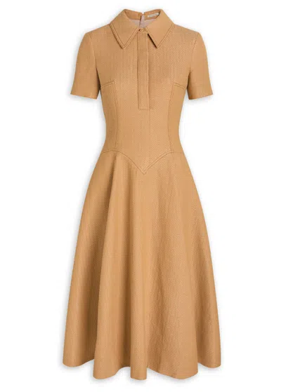 Emilia Wickstead Jody Panelled Woven Midi Polo Dress