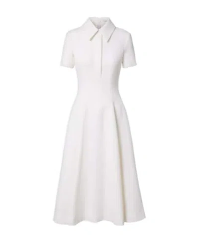 Emilia Wickstead Jody Pleated Wool Midi Dress In White