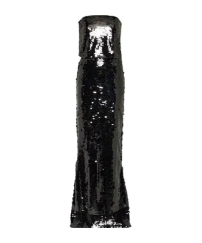 Emilia Wickstead Josiah Strapless Sequin Gown In Black