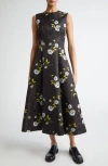 EMILIA WICKSTEAD EMILIA WICKSTEAD KALINA FLORAL MOIRÉ A-LINE DRESS