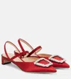 Emilia Wickstead Katrina Embellished Satin Pumps In Red