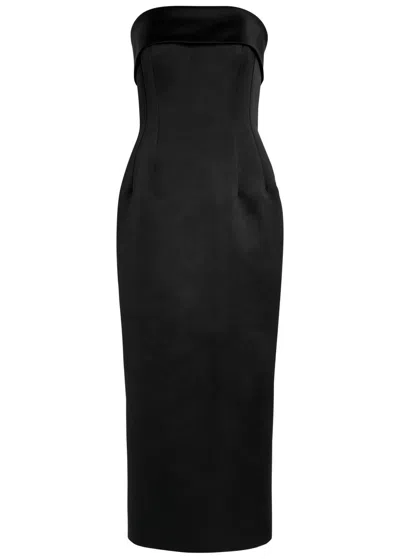 Emilia Wickstead Keeley Strapless Duchesse-satin Maxi Dress In Black