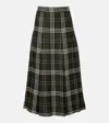 Emilia Wickstead Kensie Checked Wool-blend Midi Skirt In Green