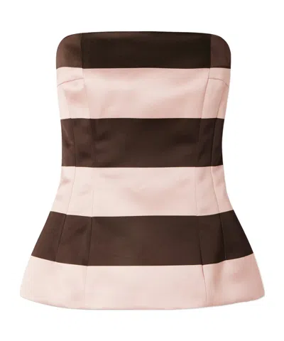 Emilia Wickstead Kerina Striped Strapless Duchesse-satin Top In Multi