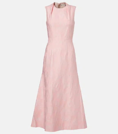 Emilia Wickstead Kissa Jacquard Midi Dress In Pink