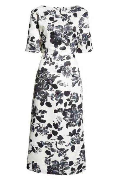 Emilia Wickstead Kora Floral-print Faille Maxi Dress In White And Black