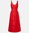 Emilia Wickstead Labrina Jacquard Bouclé Midi Dress In Red