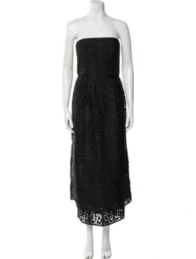Pre-owned Emilia Wickstead Lace Pattern Midi Length Dress In Black