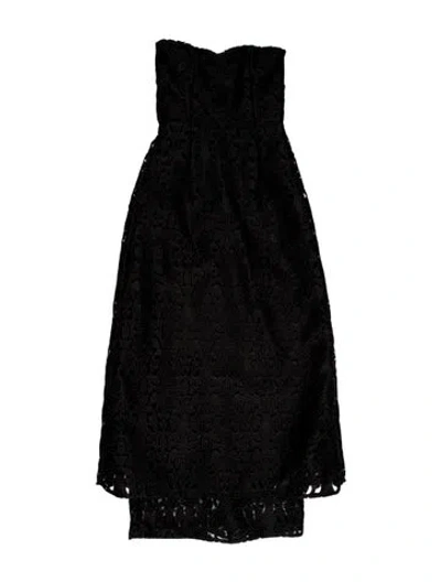 Pre-owned Emilia Wickstead Lace Pattern Midi Length Dress In Black