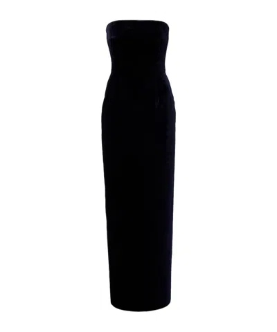 Emilia Wickstead Laelia Cotton Velvet Gown In Black