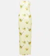 Shop Emilia Wickstead Laelia Floral Strapless Corset Gown In Yellow
