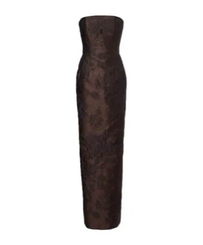 Emilia Wickstead Laelia Jacquard Corset Gown In Black