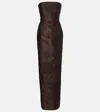 Emilia Wickstead Laelia Jacquard Corset Gown In Brown