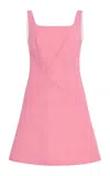 Emilia Wickstead Larvall Pleated Wool Crepe Mini Dress