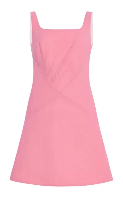 Emilia Wickstead Larvall Pleated Wool Crepe Mini Dress