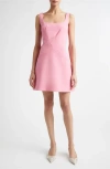 Emilia Wickstead Larvall Wool Crepe Minidress In Pink