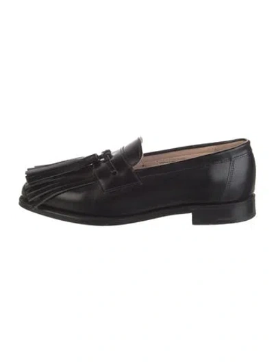 Pre-owned Emilia Wickstead Leather Loafers In Black