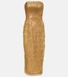 Emilia Wickstead Leila Guipure Lace Midi Dress In Brown