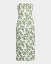 EMILIA WICKSTEAD LEILA STRAPLESS FLORAL-PRINT MIDI DRESS