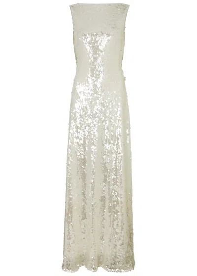 Emilia Wickstead Leoni Sequin-embellished Tulle Gown In Silver