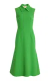 Emilia Wickstead Leontine Collared Wool Dress In Green