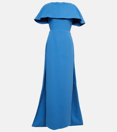 Emilia Wickstead Liza Crêpe Gown In French Blue