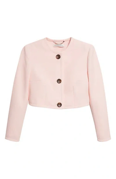 Emilia Wickstead Lizette Crop Wool Crepe Jacket In Pink