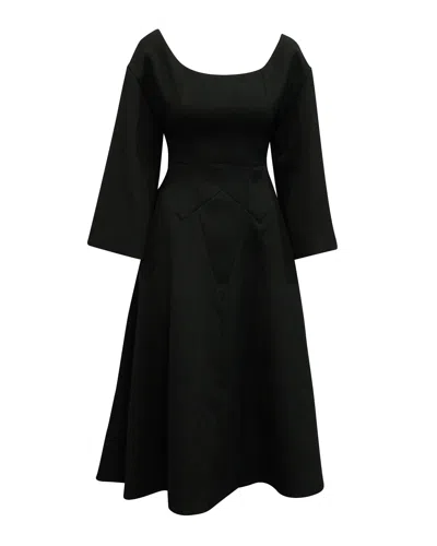 Emilia Wickstead Long-sleeve Dress In Black Polyester