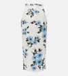 Emilia Wickstead Lorelei Floral Midi Skirt In Blue