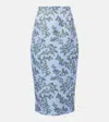 Emilia Wickstead Lorelei Floral Midi Skirt In Blue