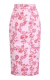 Emilia Wickstead Lorelei Floral Pencil Skirt In Light Pink
