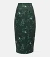 Emilia Wickstead Lorelei Floral Taffeta Faille Pencil Skirt