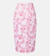 Emilia Wickstead Lorelei Floral Taffeta Faille Pencil Skirt In Pink