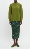 Emilia Wickstead Lorelei Floral Taffeta Midi Skirt In Green