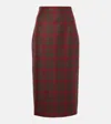 Emilia Wickstead Lorelei Plaid Wool-blend Pencil Skirt In Red