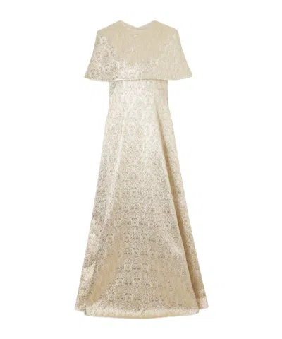 Emilia Wickstead Lucretia Metallic Jacquard Gown In Neutral