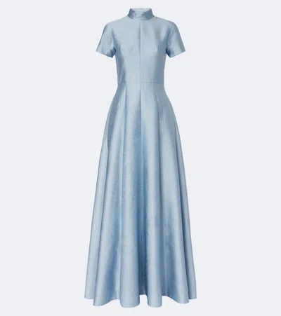 Emilia Wickstead Malinda Floral Cloque Gown In Blue