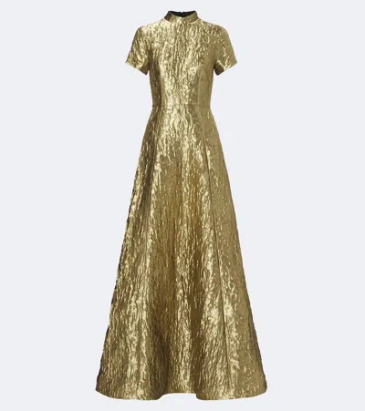 Emilia Wickstead Malinda Metallic-effect Cloqué Gown In Gold