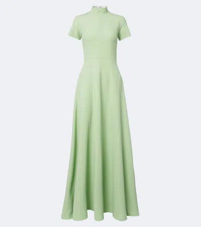 Emilia Wickstead Malinda Wool Crepe Gown In Grün