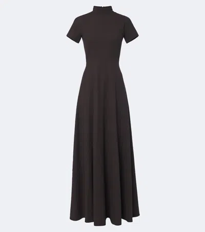 Emilia Wickstead Malinda Wool Crêpe Maxi Dress In Brown
