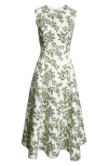 Emilia Wickstead Mara Flared Taffeta Midi Dress In Ditsy Floral