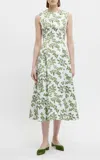 Emilia Wickstead Mara Flared Taffeta Midi Dress In Green