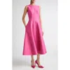 Emilia Wickstead Mara Floral Cloqué Fit & Flare Dress In Pink