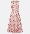 Emilia Wickstead Mara Floral Faille Taffeta Midi Dress In Pink