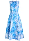 Emilia Wickstead Mara Floral-print Faille Midi Dress In Blue