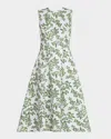 Emilia Wickstead Mara Floral-print Sleeveless Midi Dress In Green Pattern Ditsy Floral Var C